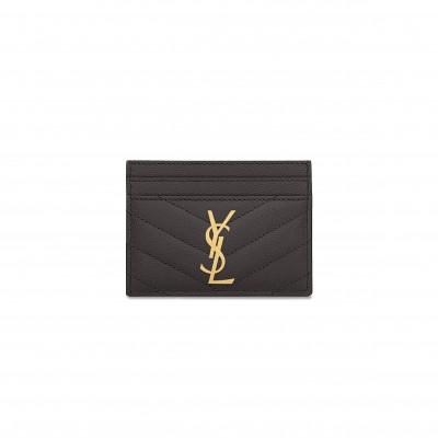 YSL CASSANDRE MATELASSÉ CARD CASE IN GRAIN DE POUDRE LEATHER 423291BOW011112 (10.5*7.5*0.5cm)
